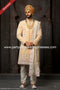 Designer Yellow/Cream Color Georgette Fabric Mens Sherwani PAWDAC1723