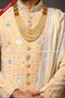Designer Yellow/Cream Color Georgette Fabric Mens Sherwani PAWDAC1723