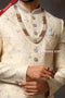 Designer Cream/Cream Color Art Silk Fabric Mens Sherwani PAWDAC1728