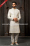 Designer Cream/Cream Color Art Silk Fabric Mens Sherwani PAWDAC1730