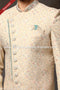 Designer Beige/Cream Color Art Silk Fabric Mens Sherwani PAWDAC1739