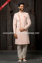 Designer Dark Peach/Cream Color Georgette Fabric Mens Sherwani PAWDAC1741