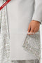 Designer Gray/Off-white Color Art Silk Fabric Mens Sherwani with Stole PAWDAC1756