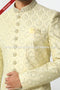 Designer Yellow/Cream Color Art Silk Fabric Mens Sherwani PAWDAC1763