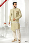 Designer Green/Cream Color Art Silk Fabric Mens Sherwani PAWDAC1766
