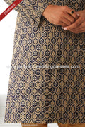 Designer Blue/Chikoo Color Art Silk Fabric Mens Sherwani PAWDAC1770