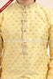 Designer Yellow/Gold Color Jacquard Banarasi Silk Fabric Mens Kurta Pajama PAWDAC1805