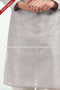 Designer Gray/Cream Color Jacquard Banarasi Silk Fabric Mens Kurta Pajama PAWDAC1808