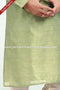 Designer Pista Green/Cream Color Jacquard Banarasi Silk Fabric Mens Kurta Pajama PAWDAC1810
