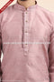 Designer Onion/Cream Color Jacquard Banarasi Silk Fabric Mens Kurta Pajama PAWDAC1811