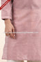 Designer Onion/Cream Color Jacquard Banarasi Silk Fabric Mens Kurta Pajama PAWDAC1811