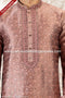 Designer Onion/Tusser Color Jacquard Brocade Silk Fabric Mens Kurta Pajama PAWDAC2001