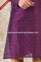 Designer Magenta/Chikoo Color Jacquard Brocade Silk Fabric Mens Kurta Pajama PAWDAC2011