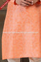 Designer Two-tone Orange/Cream Color Jacquard Banarasi Silk Fabric Mens Kurta Pajama PAWDAC2027