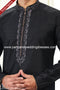 Designer Black/Black Color Jacquard Banarasi Silk Fabric Mens Kurta Pajama PAWDAC2029