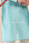 Designer Firozi Blue/Cream Color Jacquard Banarasi Silk Fabric Mens Kurta Pajama PAWDAC2043