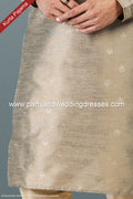 Designer Tusser/Tusser Color Jacquard Banarasi Silk Fabric Mens Kurta Pajama PAWDAC2046