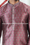 Designer Magenta/Tusser Color Printed Banarasi Silk Fabric Mens Kurta Pajama PAWDAC2069