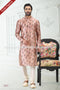 Designer Peach/Cream Color Printed Banarasi Silk Fabric Mens Kurta Pajama PAWDAC2073