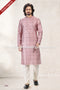 Designer Dark Pink/Purple Color Jacquard Banarasi Silk Fabric Mens Kurta Pajama PAWDAC2088