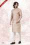 Designer Yellow/Cream Color Jacquard Banarasi Silk Fabric Mens Kurta Pajama PAWDAC2089