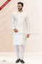 Designer Cream/Off-white Color Linen Cotton Fabric Mens Kurta Pajama PAWDAC2105