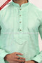 Designer Pista Green/Off-white Color Linen Cotton Fabric Mens Kurta Pajama PAWDAC2109