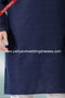 Designer Navy Blue/Off-white Color Linen Cotton Fabric Mens Kurta Pajama PAWDAC2115