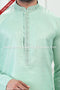 Designer Pista Green/Off-white Color Linen Cotton Fabric Mens Kurta Pajama PAWDAC2123