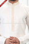 Designer Cream/Off-white Color Linen Cotton Fabric Mens Kurta Pajama PAWDAC2124