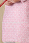 Designer Pink/Off-white Color Linen Cotton Fabric Mens Kurta Pajama PAWDAC2145