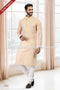 Designer Yellow/Off-white Color Linen Cotton Fabric Mens Kurta Pajama PAWDAC2146
