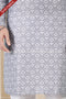 Designer Gray/Off-white Color Linen Cotton Fabric Mens Kurta Pajama PAWDAC2147