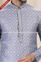 Designer Gray/Off-white Color Linen Cotton Fabric Mens Kurta Pajama PAWDAC2149