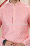 Designer Orange/Off-white Color Linen Cotton Fabric Mens Kurta Pajama PAWDAC2157