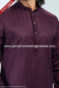 Designer Magenta/Off-white Color Fancy Silk Fabric Mens Kurta Pajama PAWDAC2161