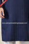 Designer Blue/Off-white Color Fancy Silk Fabric Mens Kurta Pajama PAWDAC2164