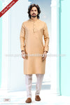 Designer Beige/Off-white Color Fancy Silk Fabric Mens Kurta Pajama PAWDAC2167