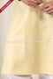Designer Yellow/Off-white Color Fancy Silk Fabric Mens Kurta Pajama PAWDAC2168